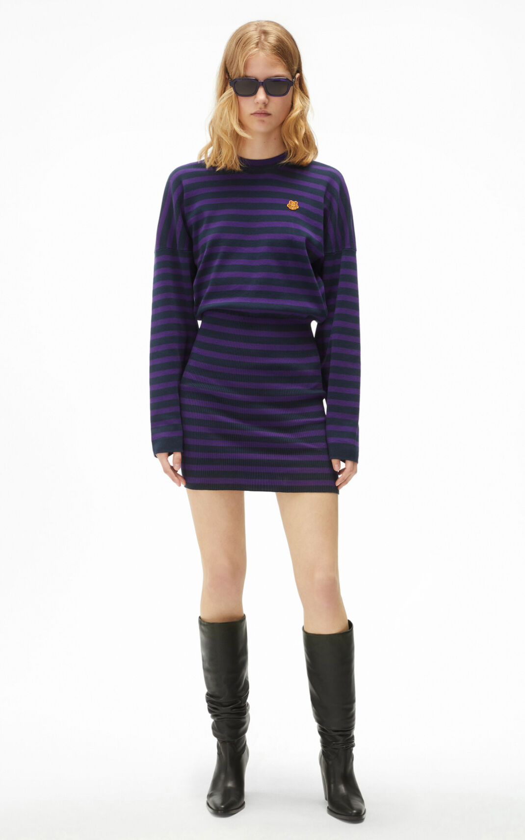 Kenzo Striped jumper φορέματα γυναικεια μπλε μαυρα | GR939871